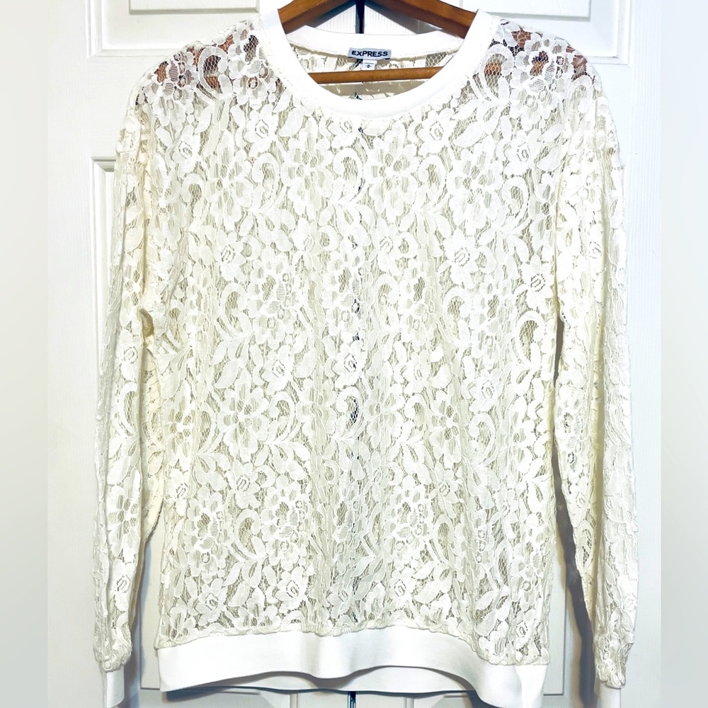 Express lace long sleeve blouse